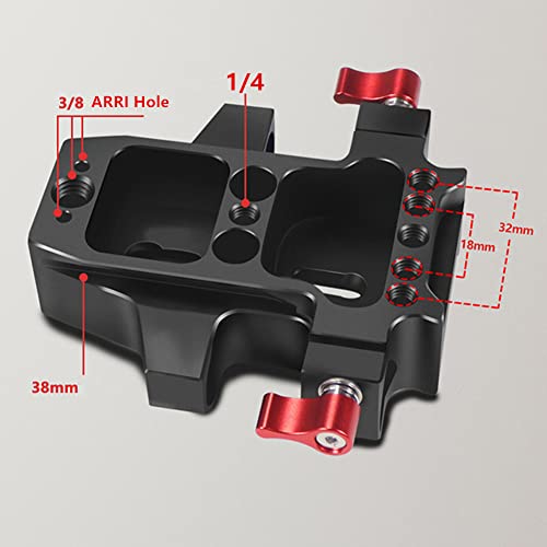 Placa de base de tripé universal para gaiola de câmera de 6,3 mm e 9,5 mm com braçadeira de trilho d