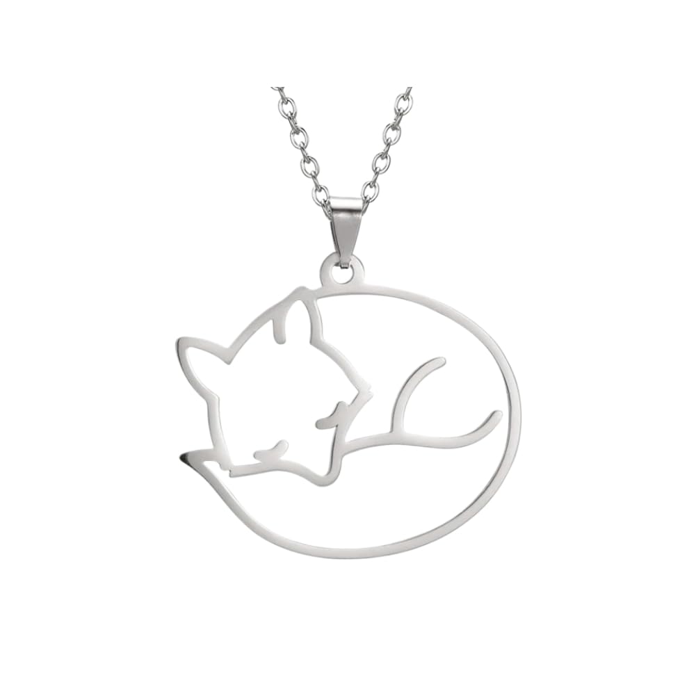 NBYGSC 925 Sterling Silver Fox naszyjnik dla kobiet i mężczyzn, Fox wisiorek naszyjnik Fox Charm zaręczyny, Fox Girl złoty naszyjnik z inicjałami, Fox biżuteria dla kobiet, Therian Jewelry