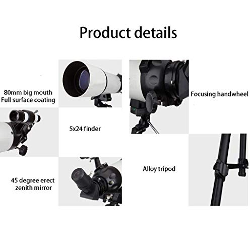 Telescopio para principiantes 80mm con trípode y mochila miniatura 6