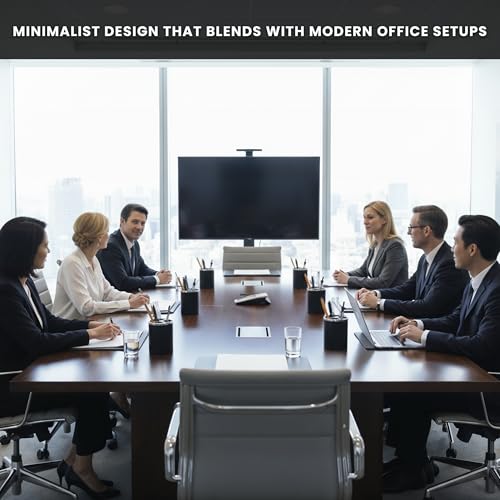 Image of Black Pencil Holder for Desk | 3 Compartments Pencil Cups for Classroom, Home, Office Desks, Meeting Room | Pen Cup Holder for Desks & Decorative Pen Holders for Desk Cute Office Supplies