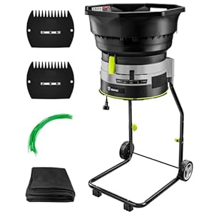 Elektrischer Laubmulcher / Aktenvernichter: DEKOPRO 13 Amp 8200 U/min Motor für 17:1 Reduktionsverhältnis, einstellbarer Kontrolldurchmesser mit Laubschaufeln, Spaten, Auffangsack & 20 Schnittlinien