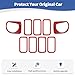 RT-TCZ for Renegade Front Grill Inserts Red, Headlight Bezels Trim Cover for Jeep Renegade 2019 up Red Exterior Accessories 9pcs