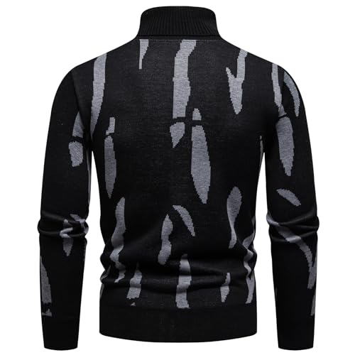 Mylldey Mens Turtleneck Sweaters Cable Knit Long Sleeve Men's Pullover Sweaters3