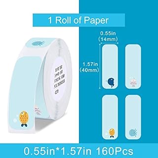 NiiMbot D11 Label Maker Paper Sticker (14×40mm Ocean Pattern)