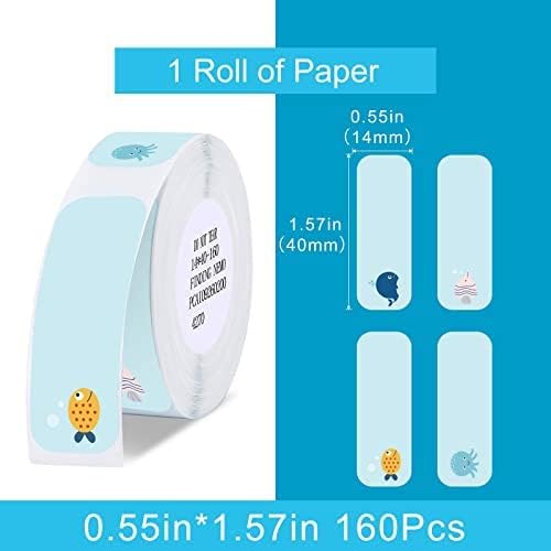 NiiMbot D11 Label Maker Paper Sticker (14×40mm Ocean Pattern)