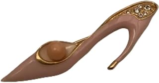 パンプスモチーフ ブローチ ￼おしゃれな珊瑚 サンゴ ストーン付き