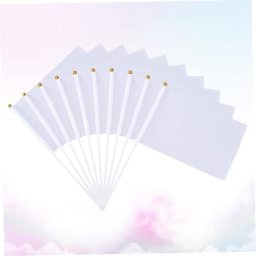 Miniatura 7 de Happyyami on Pcs White Hand Waving Flags Mini Racing Banner Flag White Diy Flags on Stick Grand Handheld Flag Custom Stick Flags Car Signs Car Trim