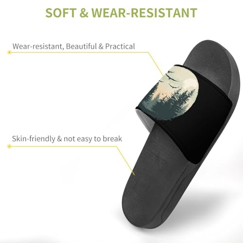 Wildlife Trees Outdoors Nature Vintage Forest House Sandals Non-Slip Bathroom Slippers Beach Summer Shoes for Men Women3