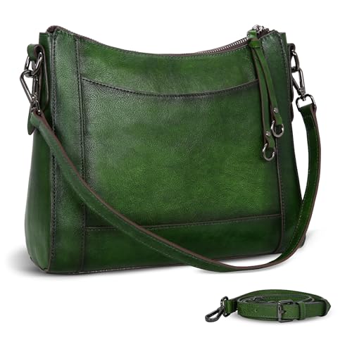 Image of Iswee Leather Crossbody Bags for Women Shoulder Purse Medium Hobo Genuine Leather Satchel Purses and Handbags