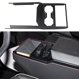 Fewshaw Carbon Fiber Style Central Control Cup Holder Wireless Charging Slot Frame Trim Accessories for Tesla Cybertruck (Matte Surface)