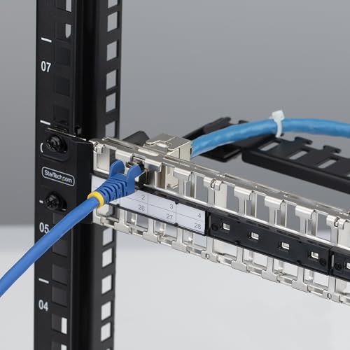 Panneau de brassage keystone vierge 48 ports StarTech 1U noir pour rack - 7