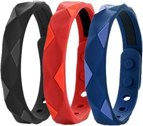 Bracelet antistatique en silicone Ciieeo lot de 3 pour homme noir