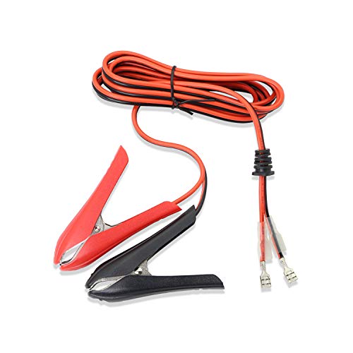 GELRHONR Cable de Pinza de cocodrilo de batería, Cable de extensión de Pinza de cocodrilo de batería de Coche de 12 V / 24 V con Terminal de Cabeza de cableado (1,8 M 18AWG 10A)