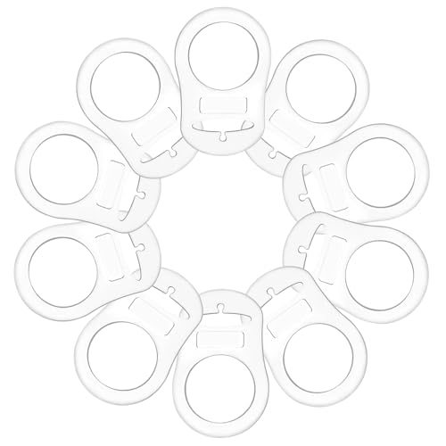 Image of 10 Pieces Silicone Adapter Rings Baby Holder and Clip MAM-Compatible (Soft &Transparent)