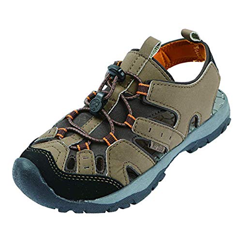 Northside Kid's Burke SE Athletic Sandal; Toddler Size: 12 M US - Med Brown/Orange; with a Waterproof Wet Dry Bag