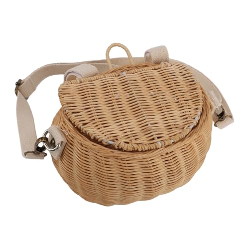 Cesta para bicicleta para niños de ratán duradera con tapa para manillar infantil 2
