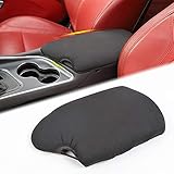 Voodonala for Challenger Armrest Pad Center Console Cover for Dodge Challenger 2015 up(Black)