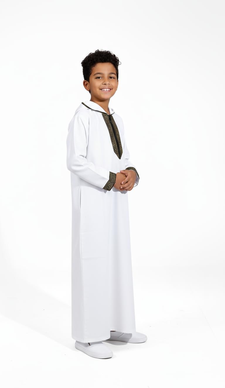Elegant Prayer Jalabiya for Boys – Imam Kids Thobe – Comfortable Islamic Clothing for Kids