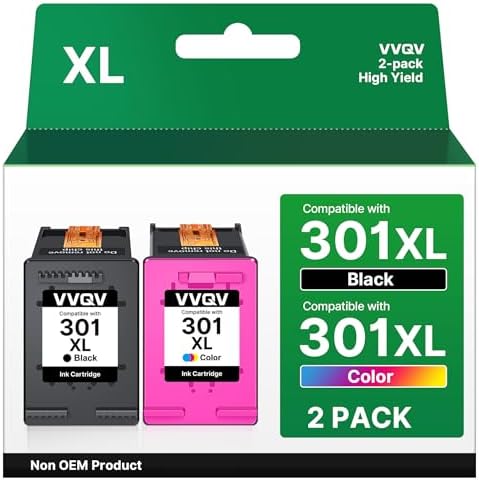 VVQV 301 XL Druckerpatronen Multipack Ersatz für HP 301 Druckerpatronen für HP 301 XL 301XL für HP Envy 4500 5530 5534 4504 DeskJet 2540 1510 2544 2549 OfficeJet 4630 4632 2620 262