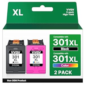 VVQV 301 XL Druckerpatronen Multipack Ersatz für HP 301 Druckerpatronen für HP 301 XL 301XL für HP Envy 4500 5530 5534 4504 DeskJet 2540 1510 2544 2549 OfficeJet 4630 4632 2620 2622 (Schwarz,Farbe)