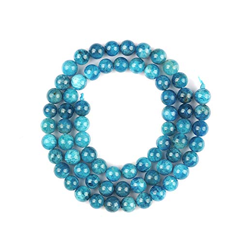 Ruilong Natural Loose Beads Genuine Smooth Round Gemstone Beads for Jewelry Making About 15.5", Ocean Apatite, 8MM - Image 4