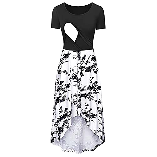 Vestido de maternidade feminino floral manga curta maternidade amamentação vestido de amamentação ve