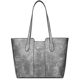 ToLFE Tote Bags for Women Purses and Handbags Top Handle Satchel PU Leather Shoulder Hobo Bags (Grey)