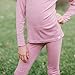 Woolino Merino Wool Base Layer for Kids - Super Soft Kids Long Sleeve Thermal Top and Leggings - All Natural Base Layer Shirt and Bottoms - Blush