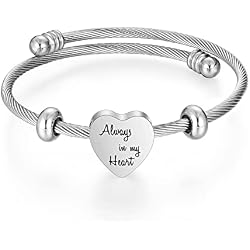 Abooxiu Lock Urn Bracelet For Ashes - Stainless Steel Cremation Jewelry With Heart Crystal, Memorial Keepsake - View #11