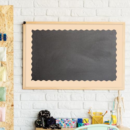 Image of Whaline 65.6 Ft Orange Scalloped Bulletin Board Borders Back to School 4 Rolls Gradient Orange Die-Cut Board Trim for Little Cutie Classroom Office Chalkboard
