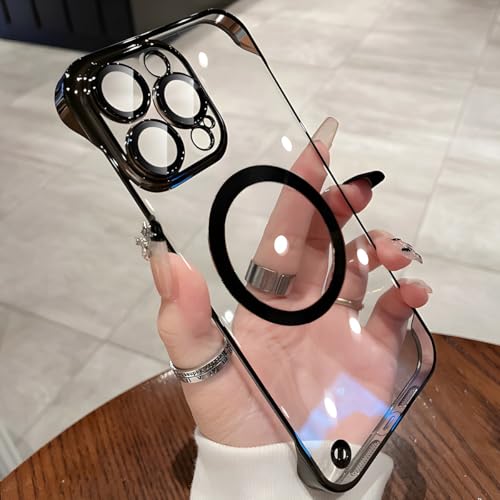 MRedoxe 「極薄」 iPhone 16 ケース フレームレス クリア 黄ばみなし 超軽量 超薄型 いphone16 ケース レンズを完全に覆う一体型設計 MagSafe対応 ストラップホール付き アイフォン アイホン WK-16-hei