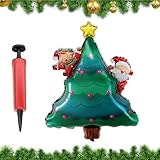 XIAOXIAOYU Weihnachtsbaum Ballon, Weihnachtsmann Ballon | Weihnachtsdeko Luftballons Rentier Urlaub Party Deko | Cartoon Weihnachtsfeier Luftballons mit Handpumpe