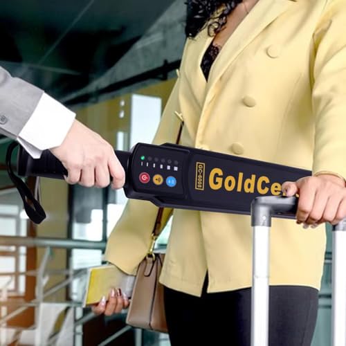 Image of Hand-Held Safety Inspection High Sensitivity Metal Detector with Sound & Vibrate Alarm Signals, LED Indicators for Security Checks at Airports, Stations, Malls, Cinemas - Pack of 1
