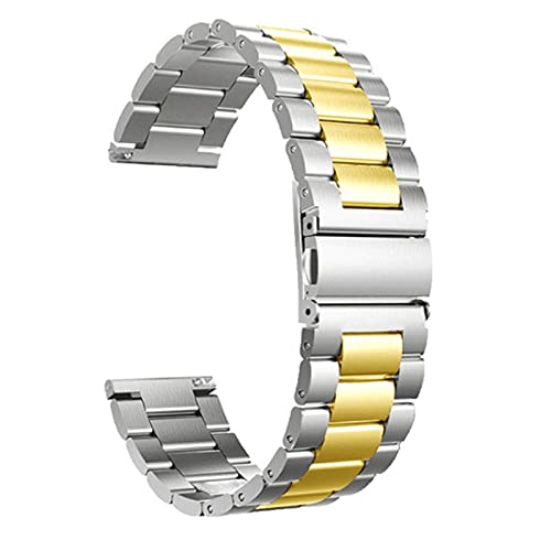Bracelet de montre 20mm 22mm métallique argenté maillons ajustables et fermoir robuste