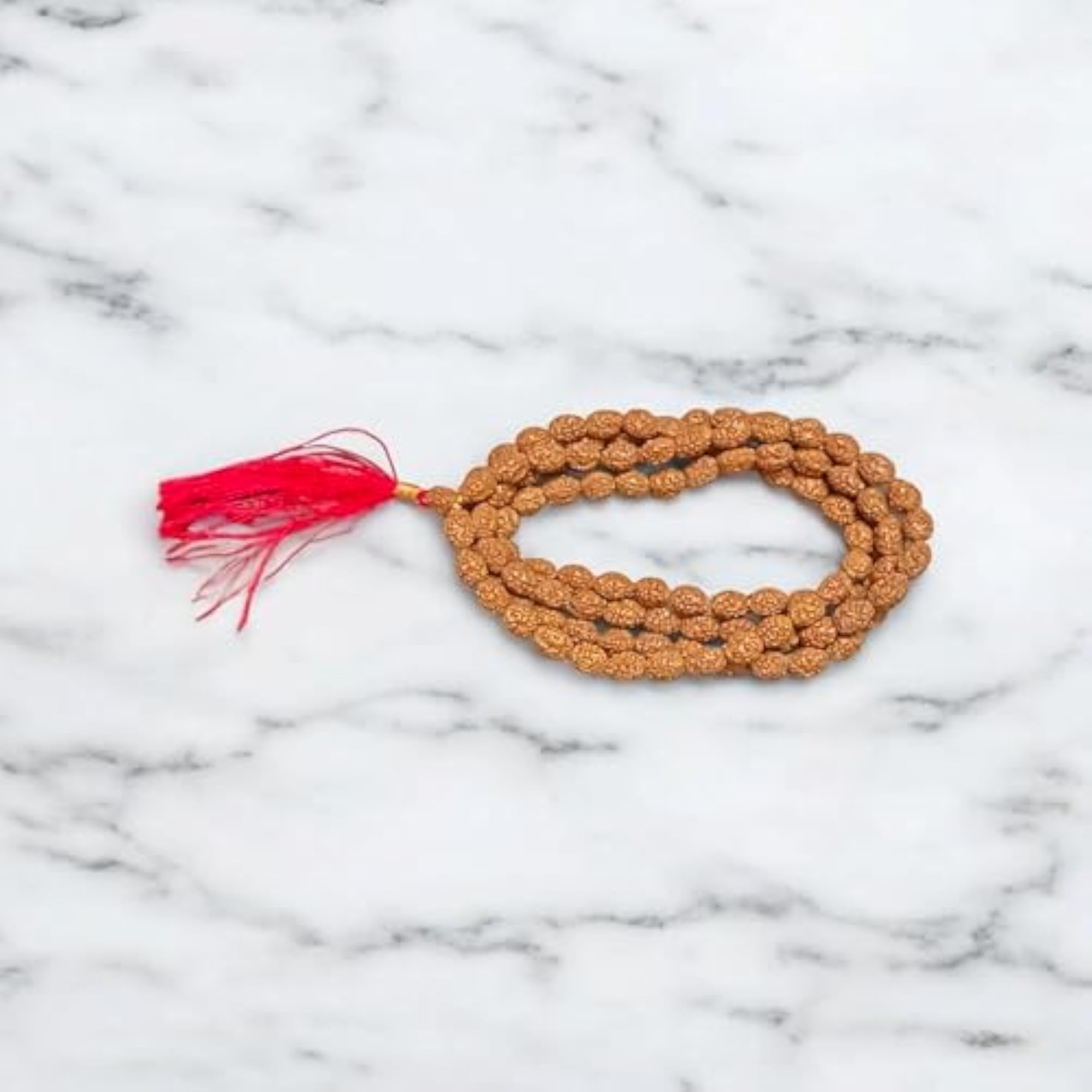 3 Mukhi Rudraksha Mala, Lab Certified, 108+1 Beads