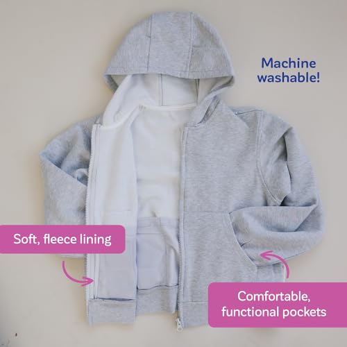 Fun and Function - Weighted Fleece Hoodie Jacket - Girls & Boys Sensory Clothing - Weighted Hoodies - Kids & Teens Ages 7+ - Image 5