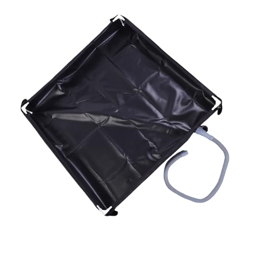 Bandeja de Ducha Portátil WALFRONT PVC Plegable Base de Ducha 31.5 X 31.5 X 3.9 Pulgadas con Tubo de Drenaje Inferior Compacta para Camping RV Playa Uso Exterior (Negro) miniatura 2