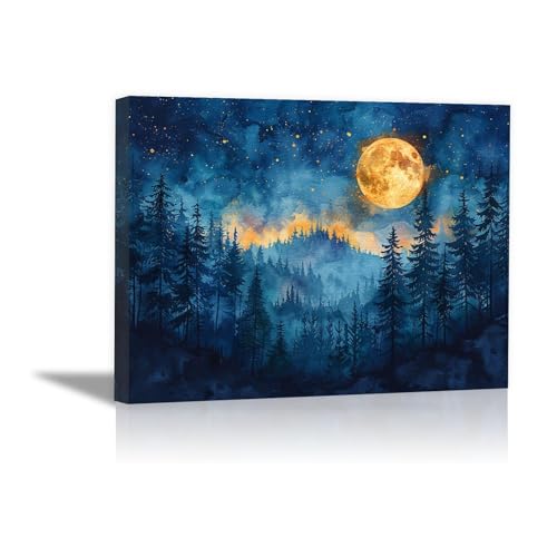 Nuit au sommet de la montagne toile salon DunPei déco cadre