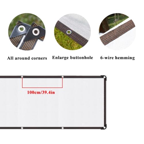 Privacy Screen Shade Cloth White Shade Cover 3.3X39.4FT 13X23FT 23X45.9FT 42.6X45.9FT 90% Shading Sun Shade Net for Greenhouse, Plant, Chicken Coop, Pergola, Canopy (Size : 16.4x29.5ft)
