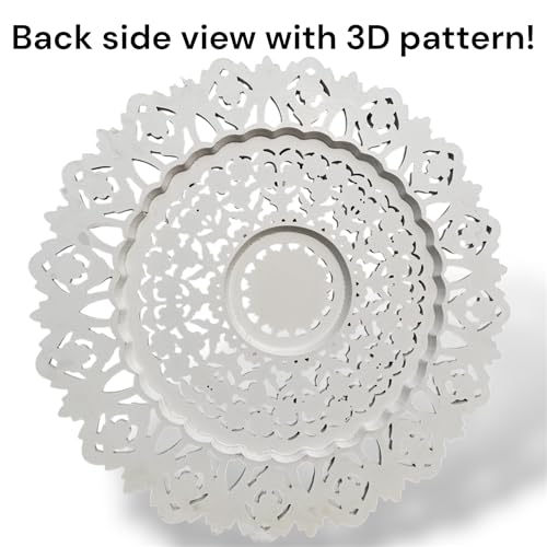 Image of Decor Delights Wall panel Floral MDF Wall Decoration Panel, Hanging Wood Carving Wall Decoration Panel for Living Room, Bedroom, Hallway, Office Wooden Wall Hanging Plaque, Wood Carving (3D White)