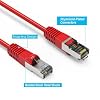 FireFold Cat5E Shielded Ethernet Patch Cable Red 100ft - Internet Cable Snagless Boot Network Wire - High Speed Ethernet Patch Cable 350MHz FTP Cord - 4 UTP 24AWG Stranded Pure Copper Wire