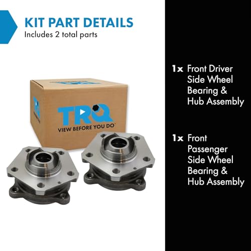 Image of TRQ Front Left and Right Wheel Bearing & Hub Assembly Set with ABS Sensor 2 Piece for 17-19 Audi A4 17-19 A4 allroad 18-19 A5 Sportback 18-19 Q5 17-19 Q7 18-19 S4 18-19 S5 18-19 S5 Sportback 18-19 SQ5