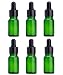 Lot de 6 flacons verts vides en verre pour huile essentielle, flacon compte-gouttes avec bouchon noir, pot de rangement pour échantillon, parfum, aromathérapie, outils de beauté (5 ml)