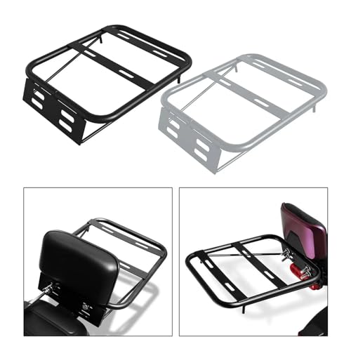 Porte-bagages arrière de moto universel avec support de coffre noir