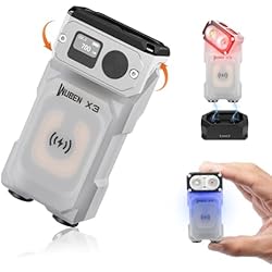 WUBEN X3 Mini Rechargeable Flashlight with Charging Base 180 Degree EDC Keychain Flashlight Twist Ip65 Waterproof Magnet Pocket Flashlights 10 Mode Type-C Lanyard for Camping, Outdoor,Inspection, Gift