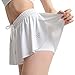 Shorts That Look Like Skirt Athletic Flowy Shorts Workout with Pocket Summer Double Layer Casual Running Butterfly Shorts with Spandex Underneath White L