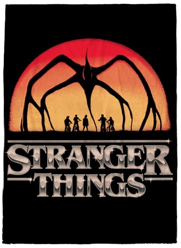 Jay Franco Plush Throw Blanket – 50" x 70" Inch Soft & Cozy Fleece Throw for Bedroom & Couch Décor, Official Licensed Product, Black - Stranger Things