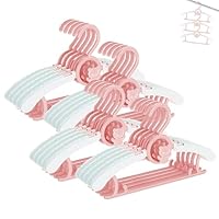 HGYZE Baby and Baby Hangers with 2 Shelf Dividers - 20 Stackable Hangers with Hook, Adjustable and Non-slip Clothes Hangers