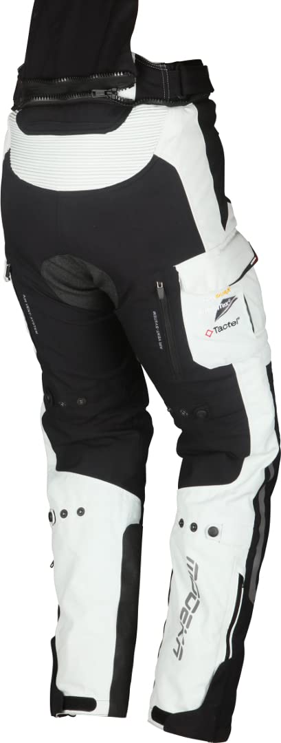 Modeka Panamericana Panie motocyklowe spodnie tekstylne, jasnoszary/czarny, 34