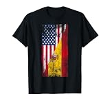 USA & Spain Flags - United States of America, Spanish T-Shirt